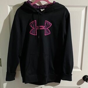 Under Armour Black Hoodie with Vibrant Pink Logo